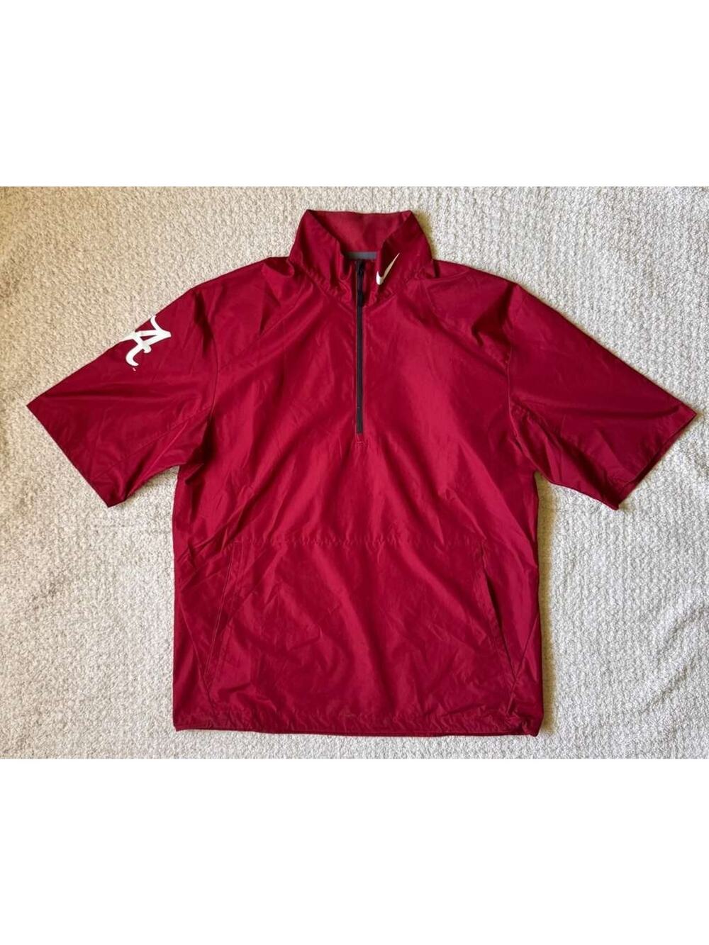 Nike Alabama Crimson Tide Quarter Zip Windshirt Pullover Jacket Red Mens Medium